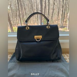 Authentic BALLY vintage top handle leather bag